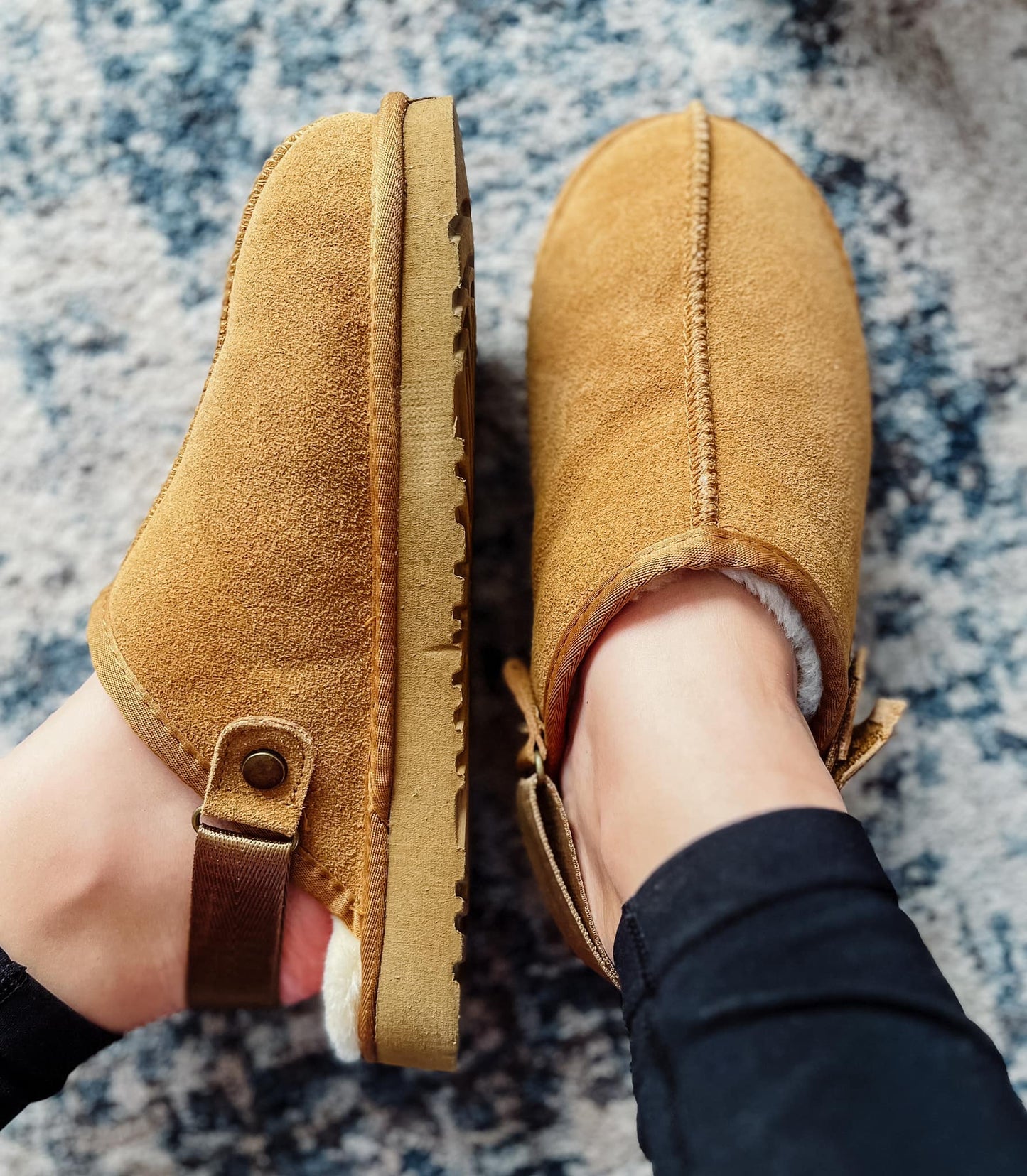 PREORDER: Faux Suede Slides with Heel Strap- Kids and Adults