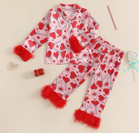 PREORDER: Heart Lollie Pop Pajama Set