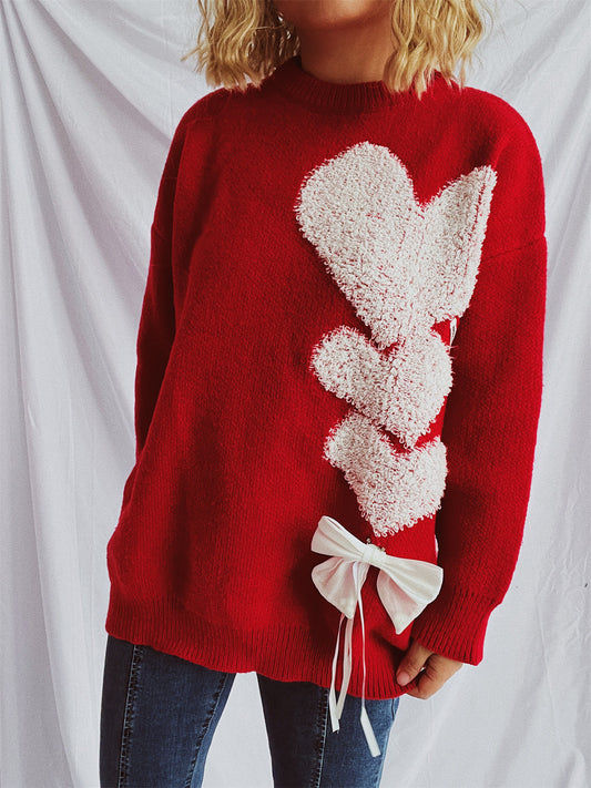 PREORDER: The Jolisa Repeating Heart Red Sweater