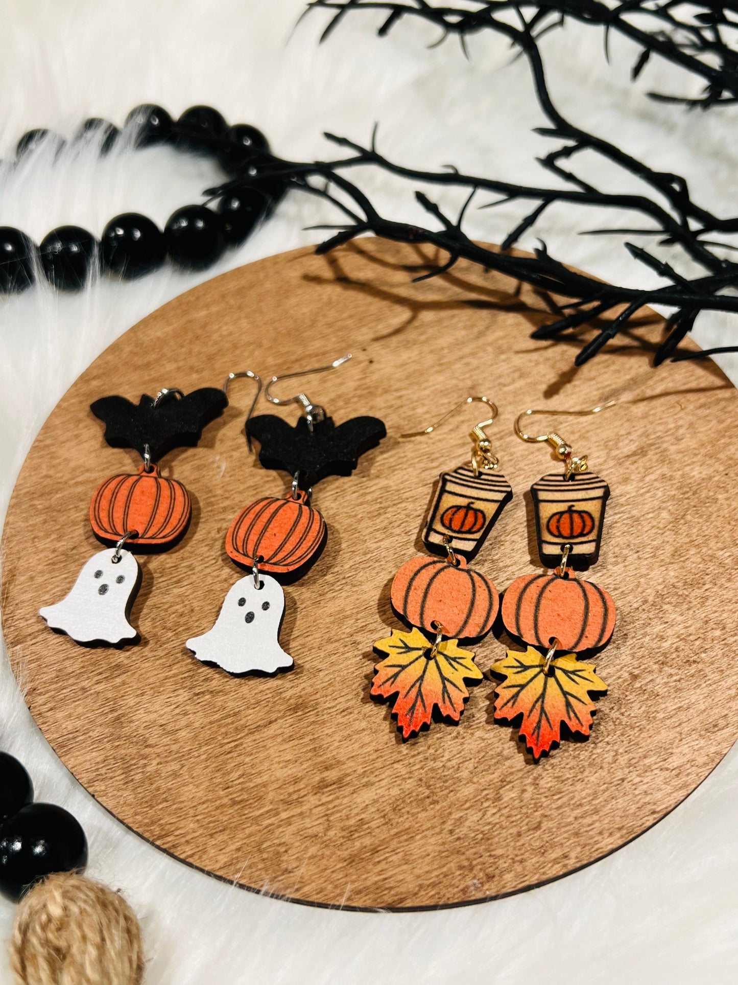 *RTS* Fall/ Halloween Wooden Earring