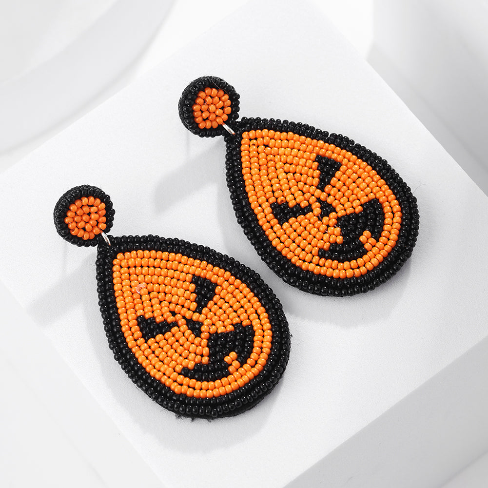 *RTS* Beaded Pumpkin Earrings