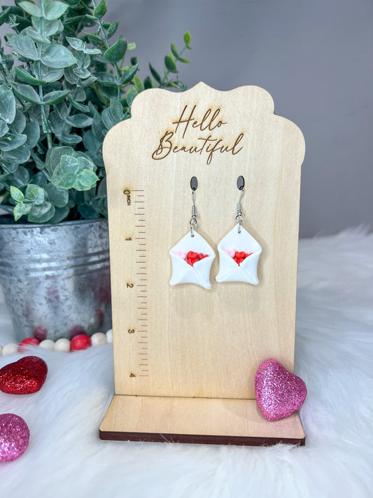 *RTS* Heart Envelope Clay Earrings