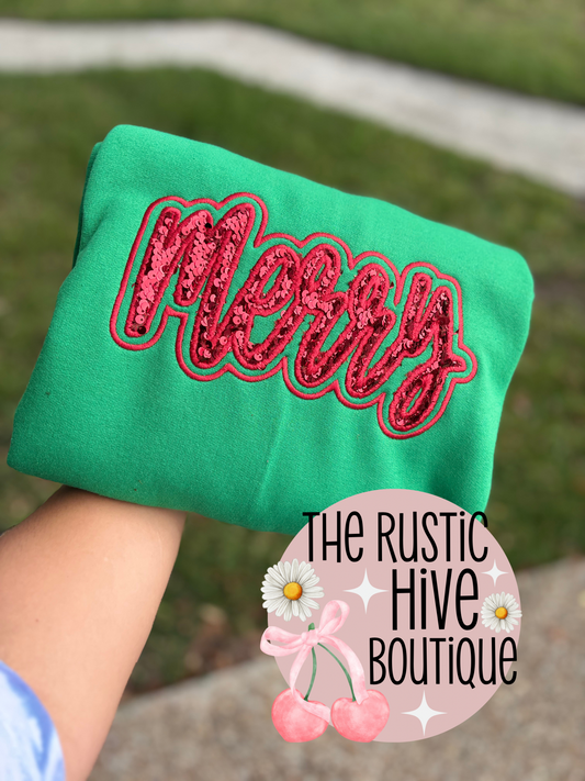 ✨🎄 Merry Sequin Sweatshirt 🎄✨